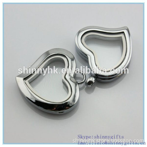 stainless steel box locket pendant necklaces with heart shape